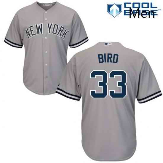 Mens Majestic New York Yankees 33 Greg Bird Replica Grey Road MLB Jersey